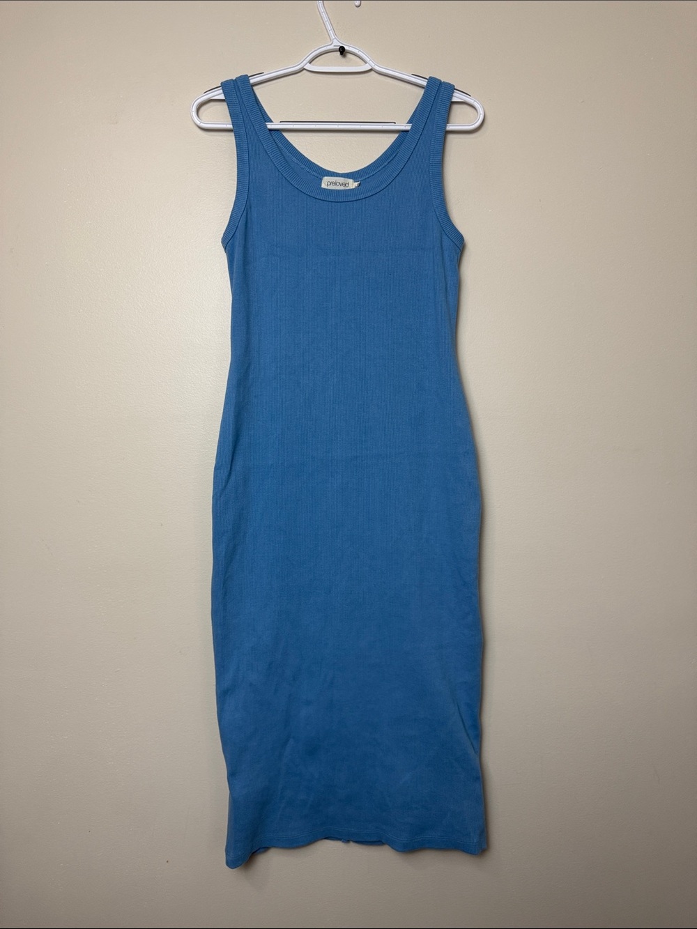 Preloved Blue Sleeveless Ribbed Tank Dress size M